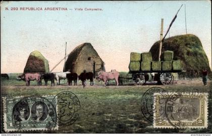 CPA Argentinien, Vista Campestre, Rinderkarren