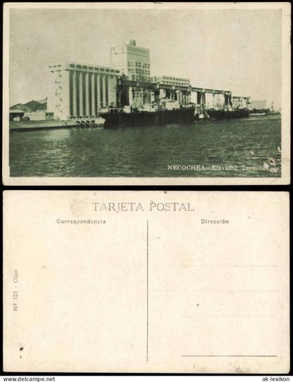 Postcard Necochea Elevador Termina 1938  Argentinien Argentinia