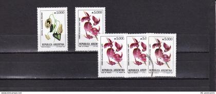 SA04 Argentina 1990 Flowers of Argentina mint and used stamps