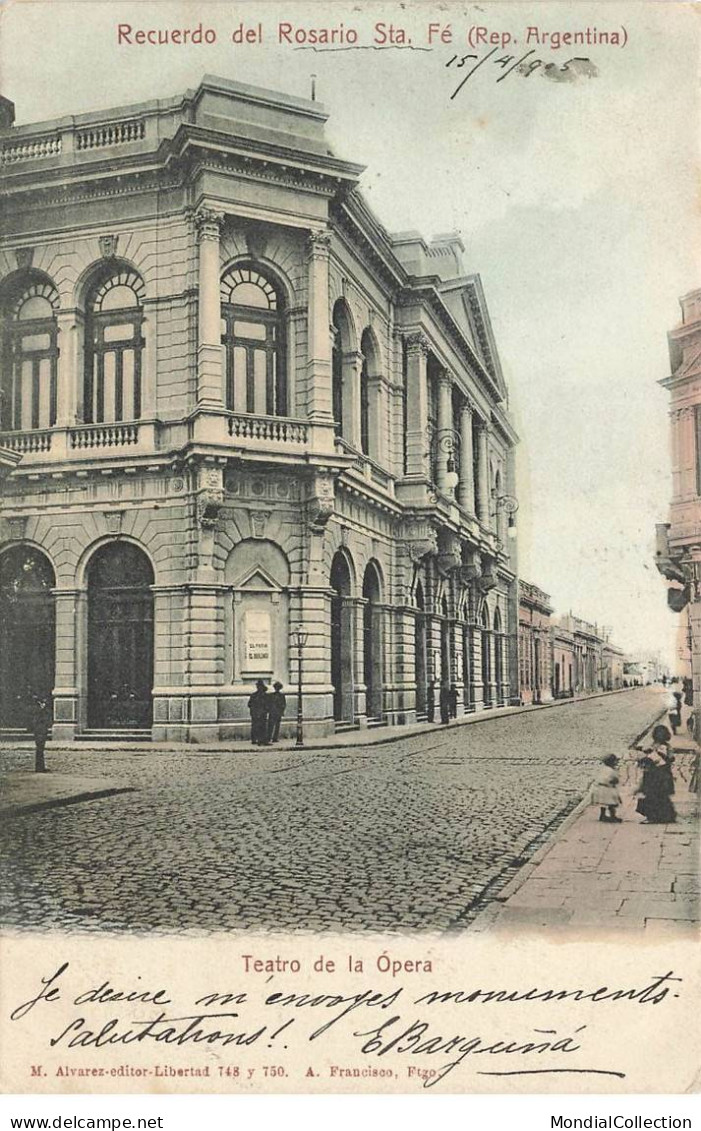 ARGENTINE #MK44103 TEATRO DE LA OPERA RECUERDO DEL ROSARIO STA FE