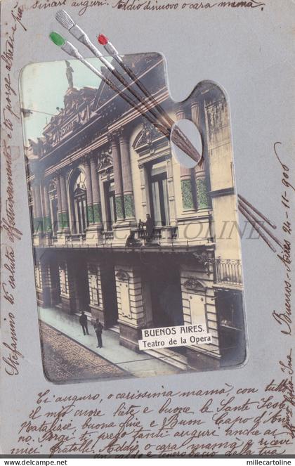 ARGENTINA - Buenos Aires, Teatro de la Opera, Embossed Postcard Palette