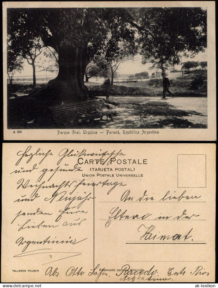 .Argentinen .Argentina Paraná, República Argentina Parque Gral. Urquiza 1927