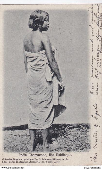 INDIA CHAMACOCO , RIO NABILEQUE   POST 1906 TO NIEL ( ANTWERPEN ) 2 SCANS