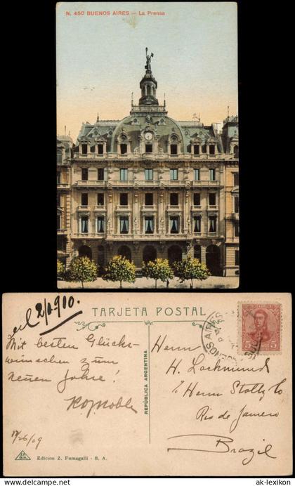 Postcard Buenos Aires Argentinien La Prensa Gebäude-Ansicht 1909