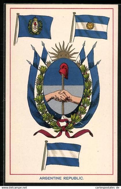 AK Argentinien, Landesflaggen angeordnet