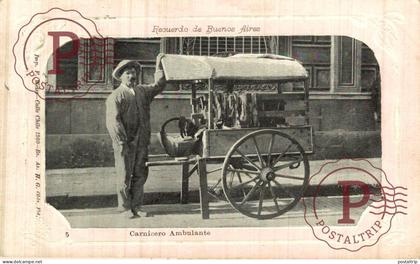 ARGENTINA. Recuerdo de Buenos Aires, Carnicero Ambulante. Imp. F. Weiss. PROFESIONES PROFFESIONS.