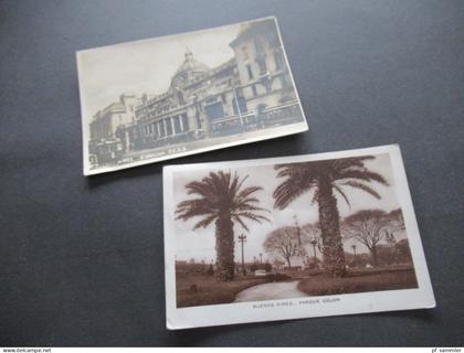 Foto AK 1935 Argentinien Buenos Aires Parque Colon und nEstacion F.C.C.A / Straßenbahn / Haltestelle / Haltebahnhof