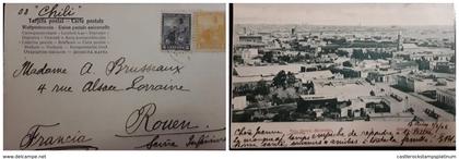 O) 1906 ARGENTINA, ALLEGORY LIBERTY SEATED, LANDSCAPE MONTEVIDEO, CHILI -  POSTAL CARD TO FRANCE