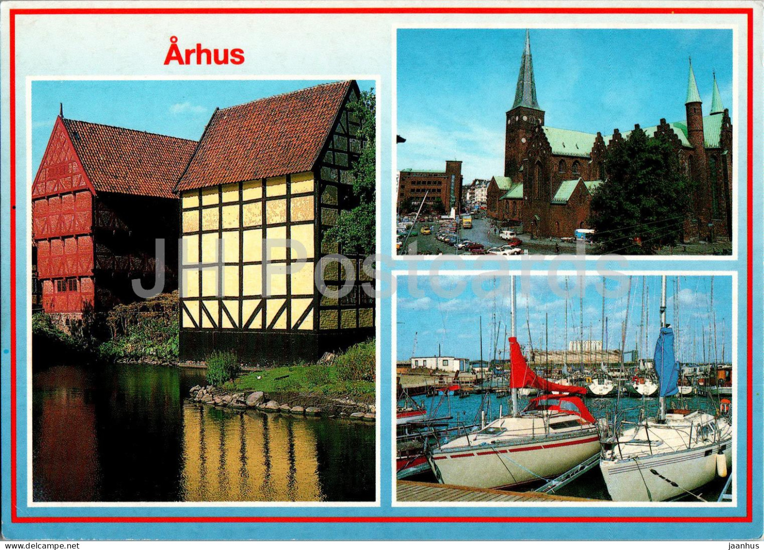 Arhus - Aarhus - Den Gamle By - Domkirken - Marianen - church - port - boat - multiview - AR 24 - 1998 - Denmark - used