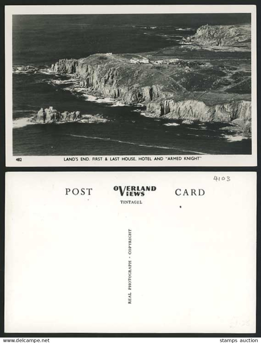 Armed Knight Rock & Hotel Land's End House Old Postcard