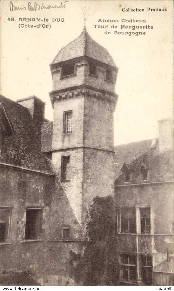 Arnay le Duc CPA Ancien chateau Tou de Marguerite de Bourgogne