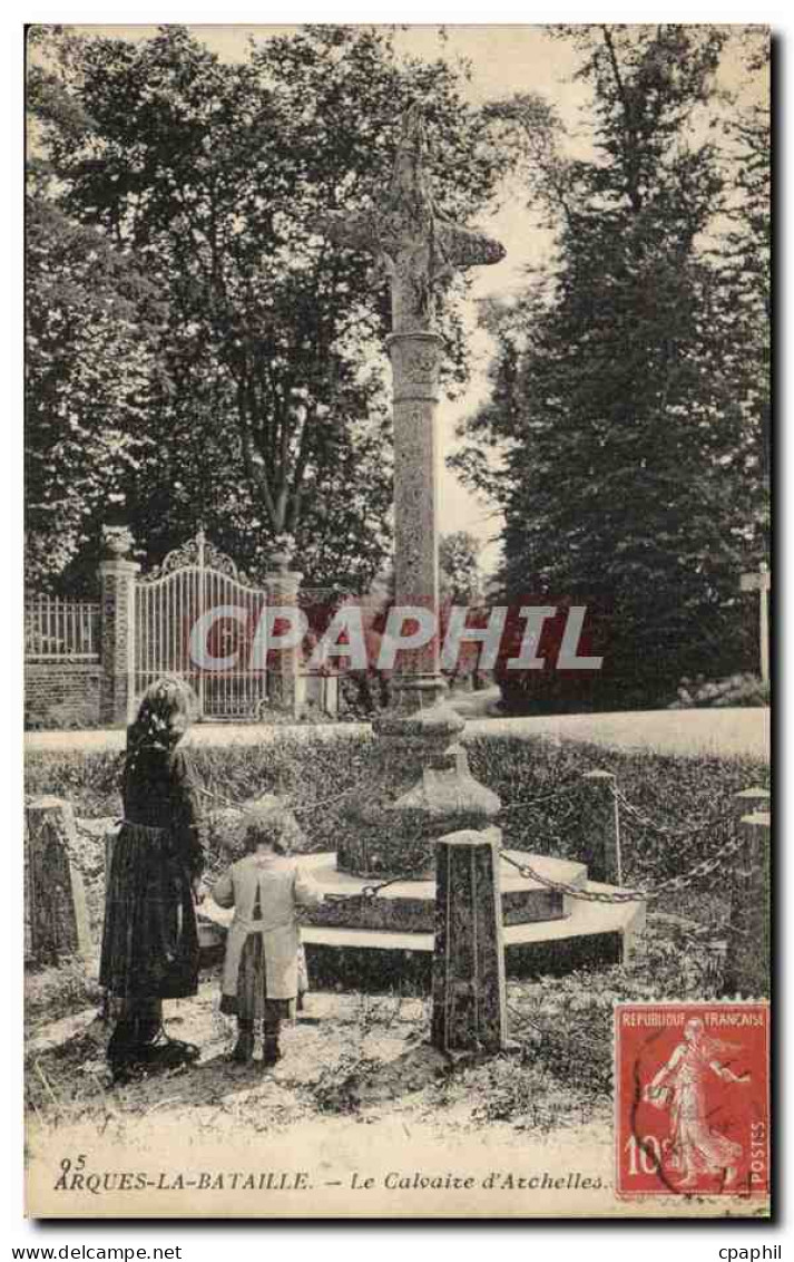 Arques la Bataille - Le Calvaire d'Azchelles - enfants CPA
