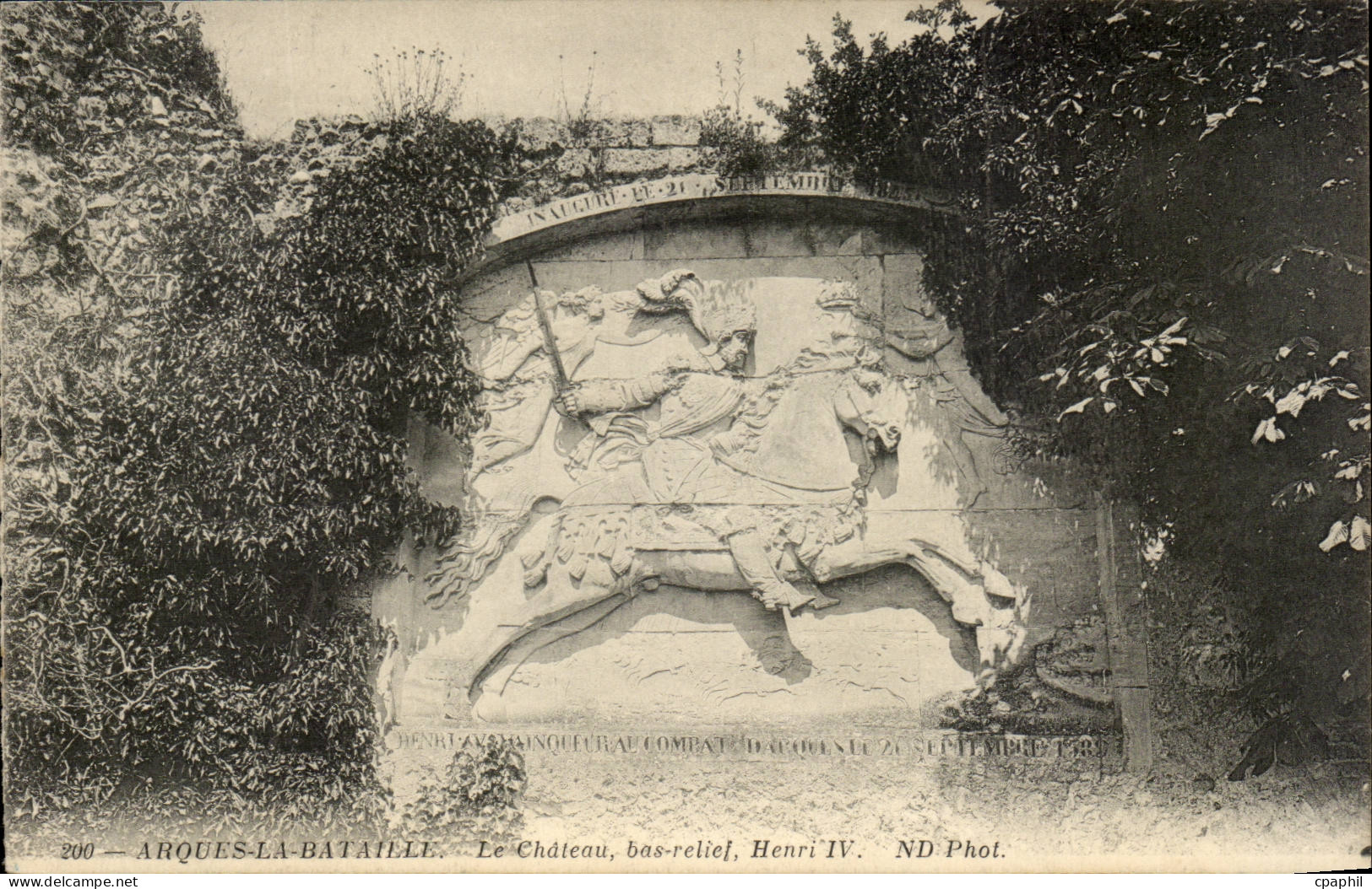 Arques la Bataille - Le Chateau - bas relief - Henri IV CPA