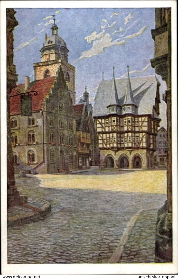 Artiste CPA Lindegreen, Alsfeld im Vogelsbergkreis, Marktplatz