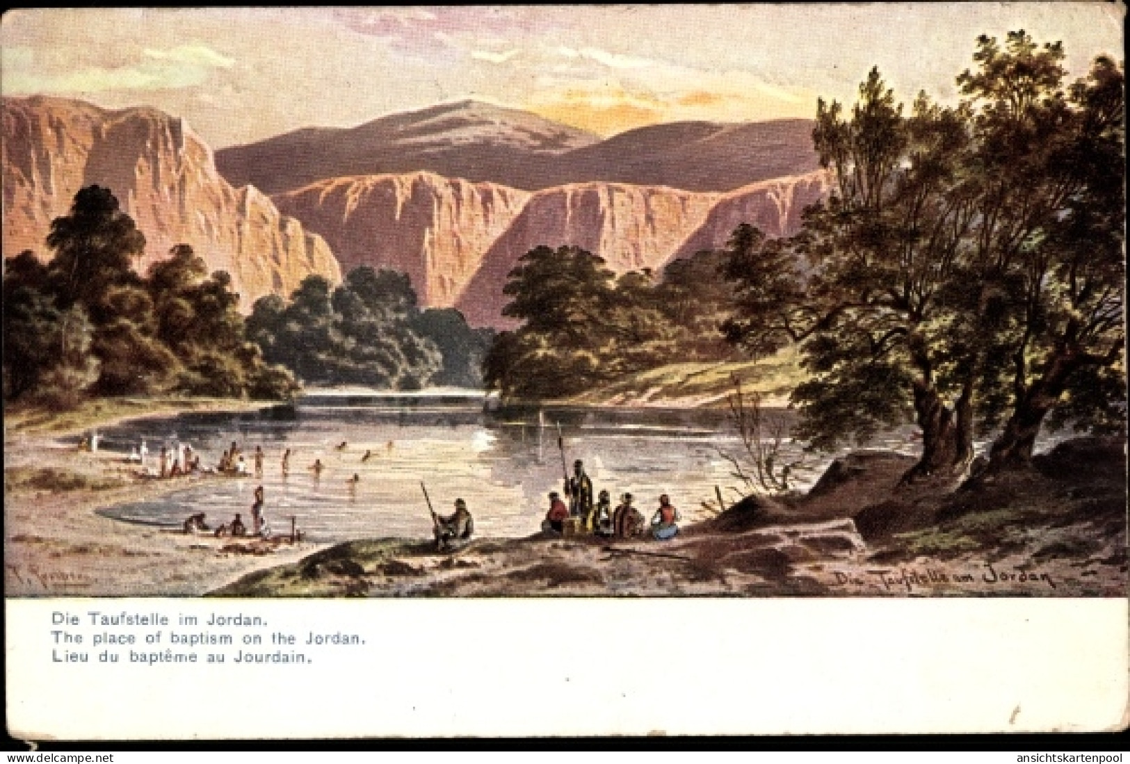 Artiste CPA Perlberg, F., Jordanien, Die Taufstelle im Jordan