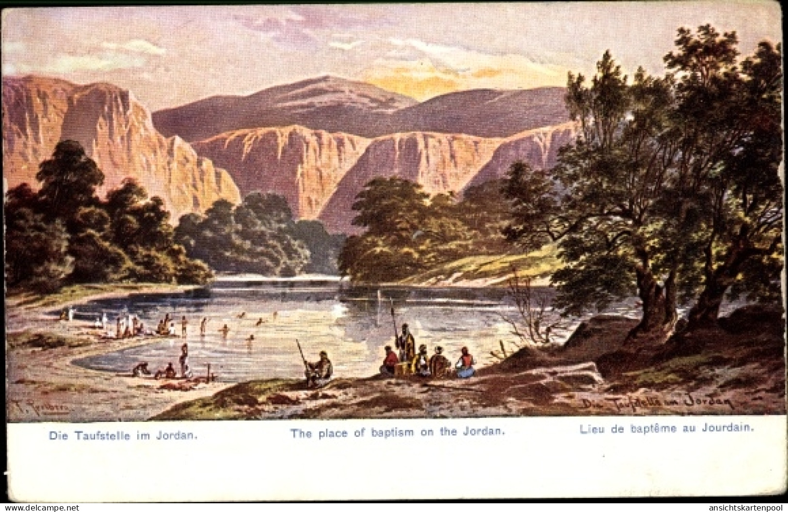 Artiste CPA Perlberg, F., Jordanien, Die Taufstelle im Jordan