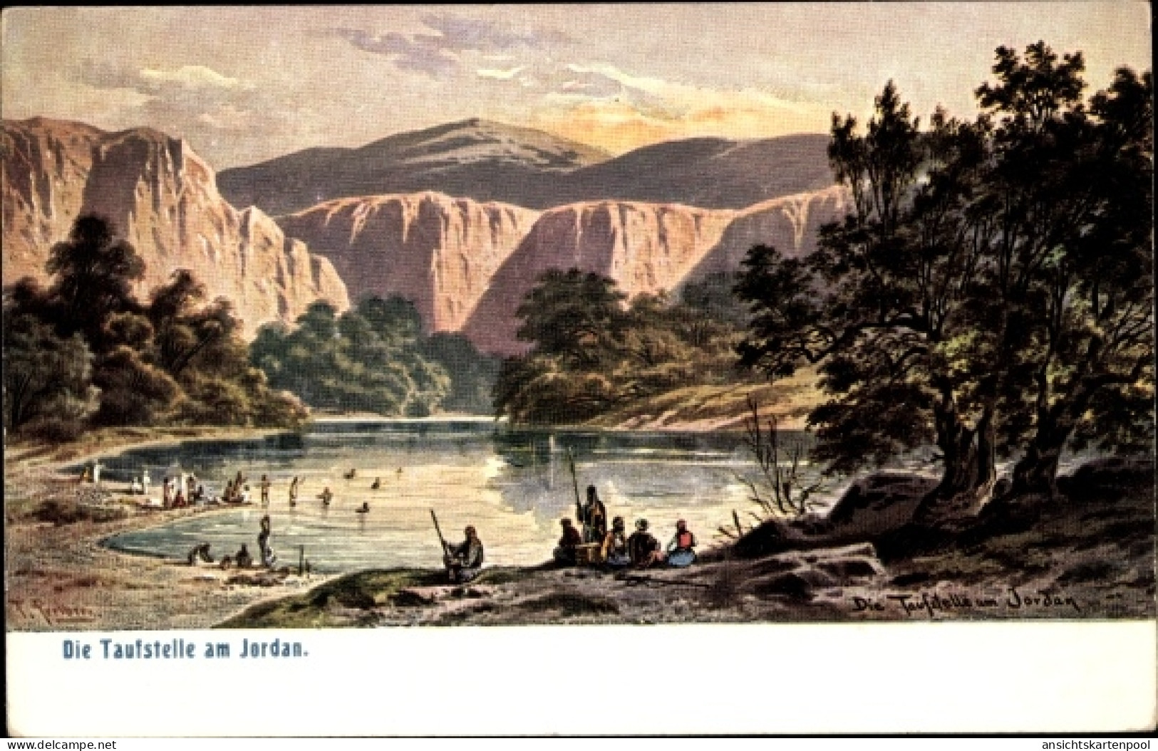 Artiste CPA Perlberg, F., Jordanien, Die Taufstelle im Jordan
