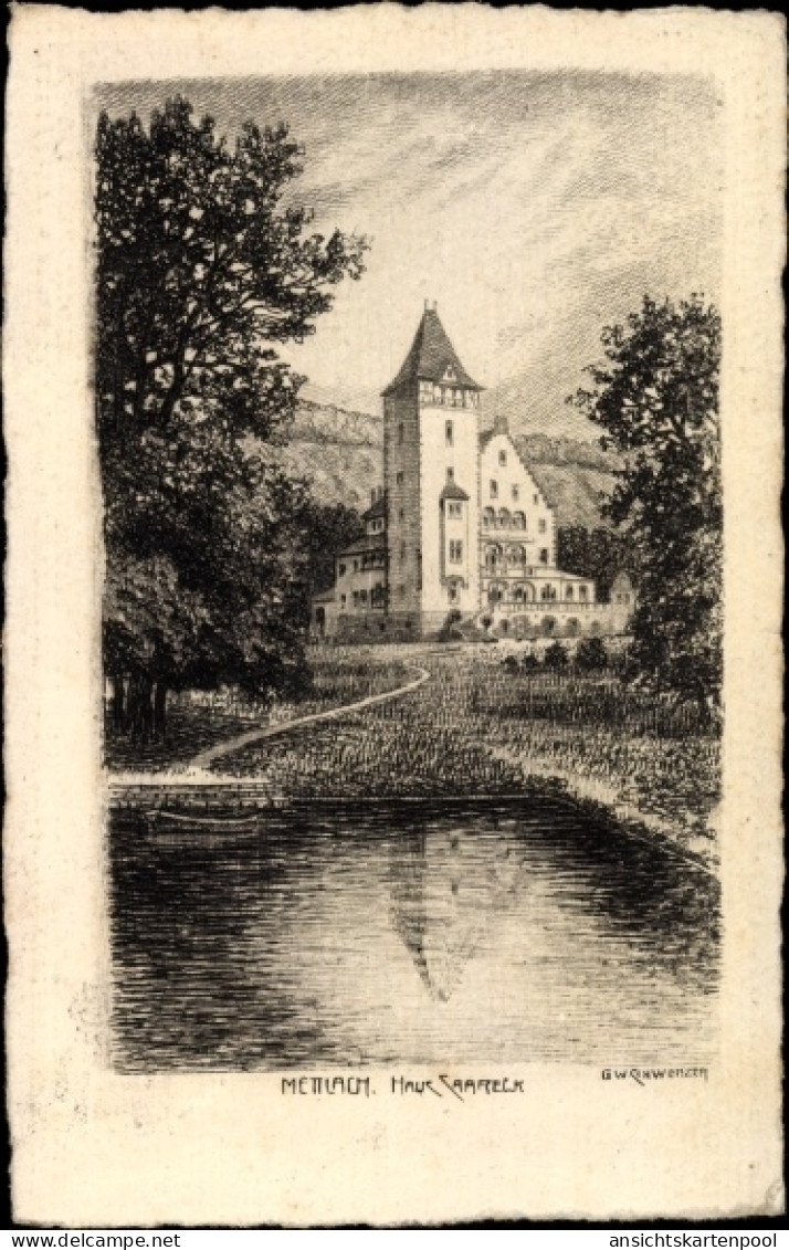 Artiste CPA Schwenzer, G. W., Mettlach im Kreis Merzig Wadern Saarland, Haus Saareck