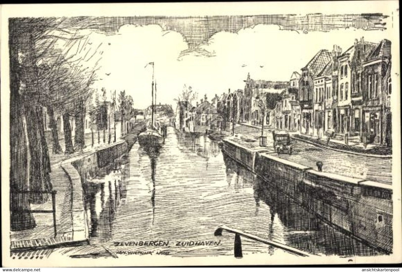 Artiste CPA Zevenbergen Nordbrabant, Zuidhaven