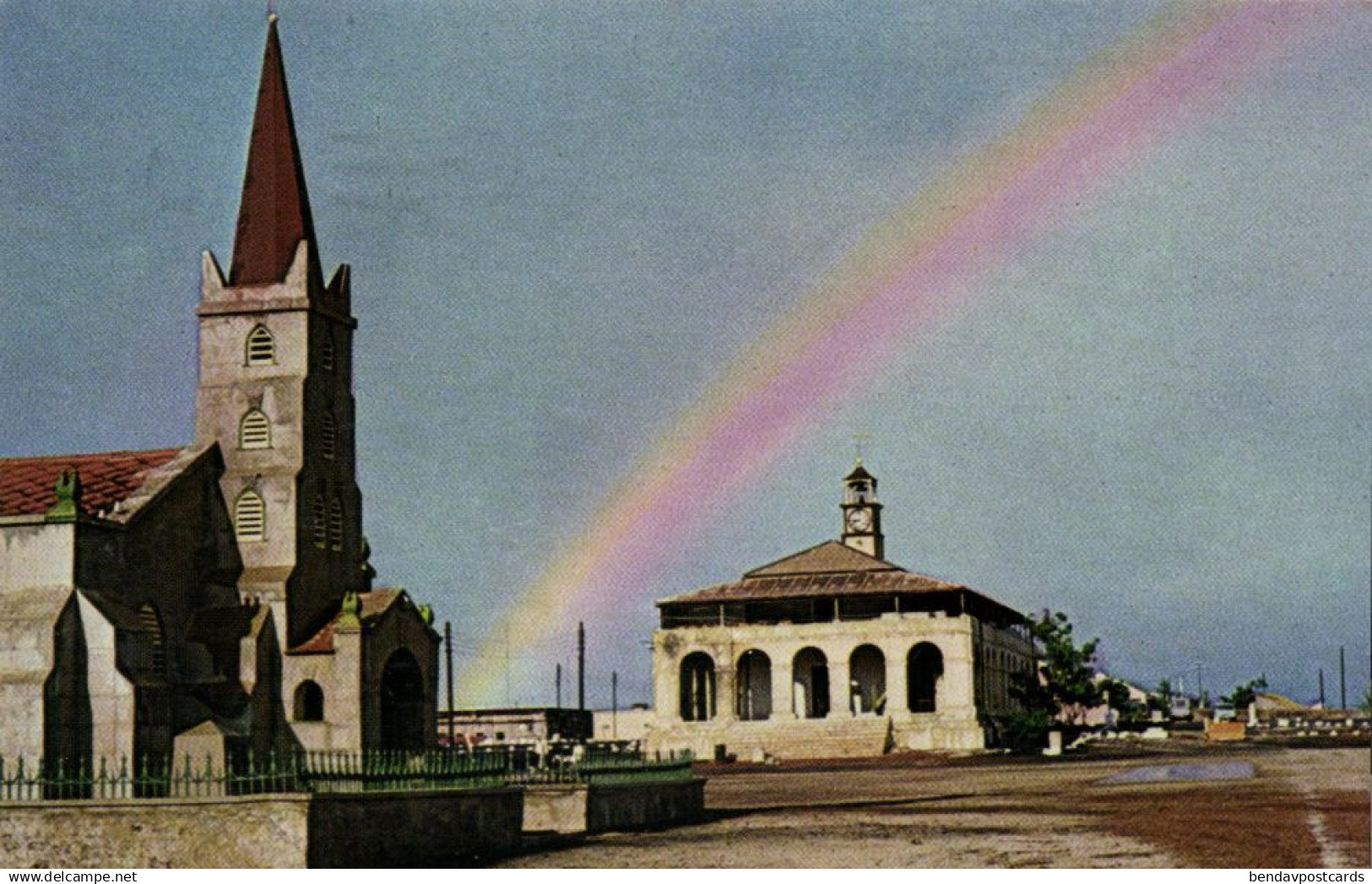 Ascension Island, GEORGETOWN, St. Mary's Church and Exiles Club (1969) Postcard