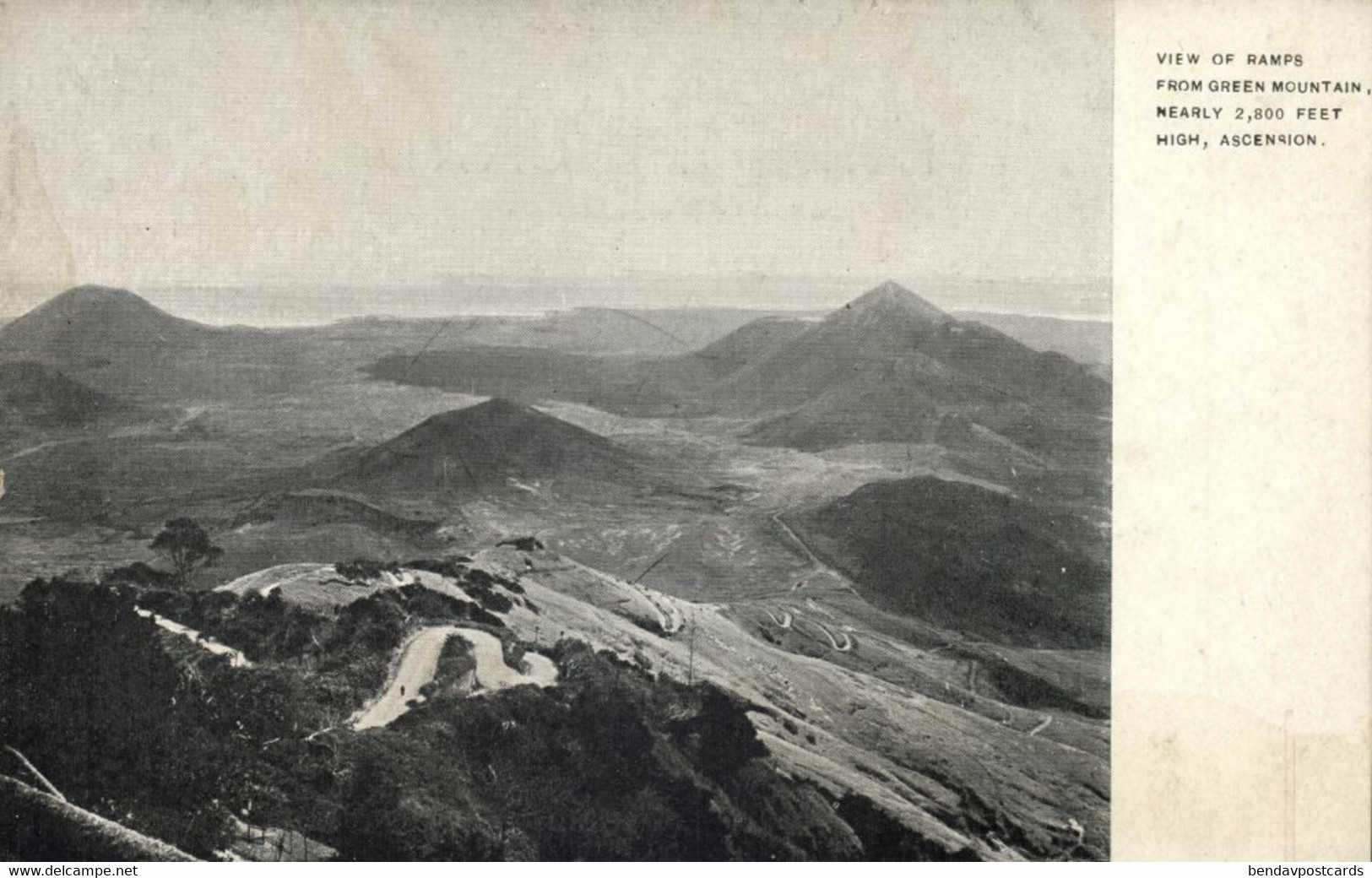Ascension Island, View of Ramps from Green Mountain (1900s) Postcard (1)