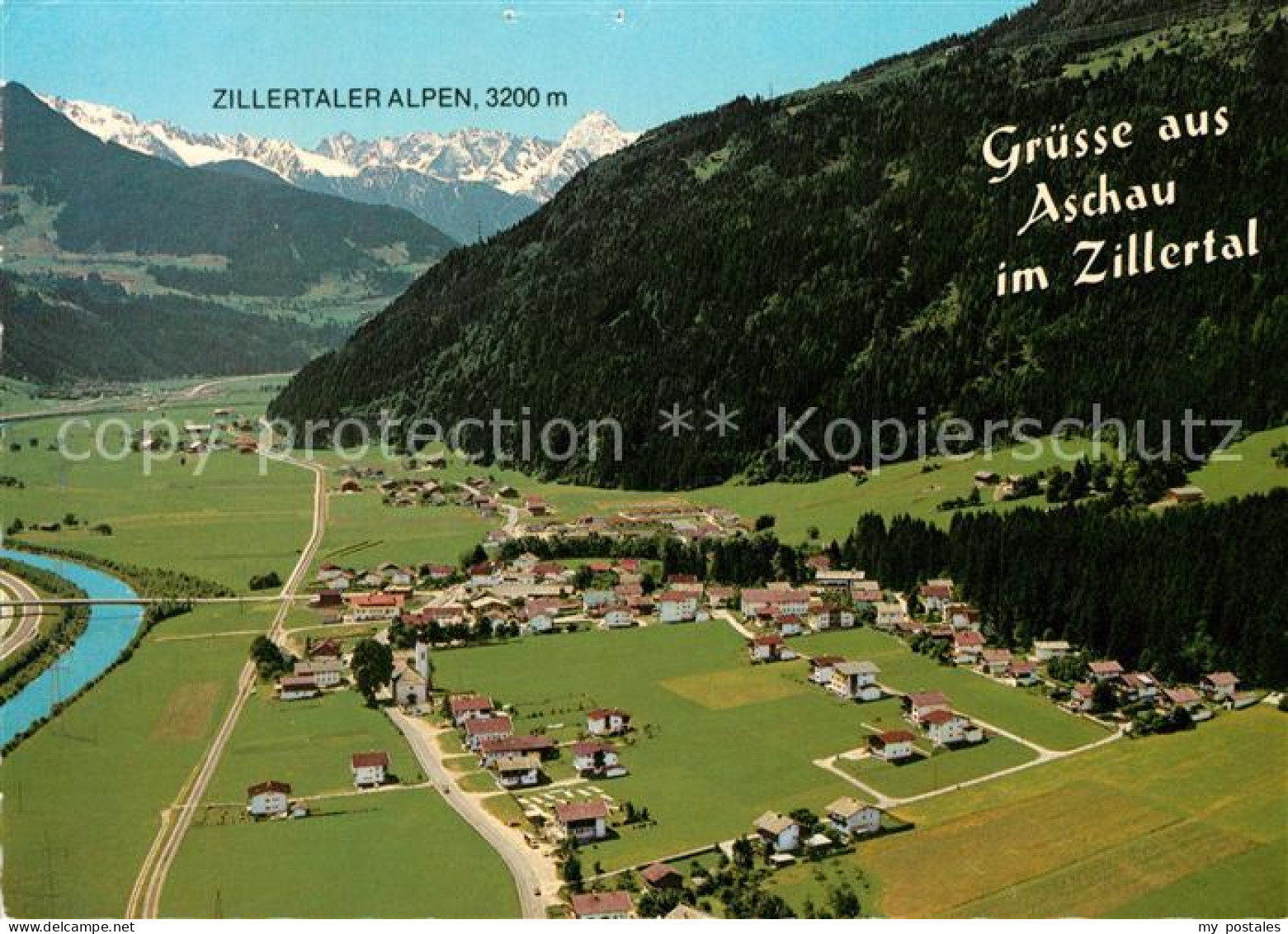 Aschau Zillertal Fliegeraufnahme Zillertal Kaufhaus Waldner