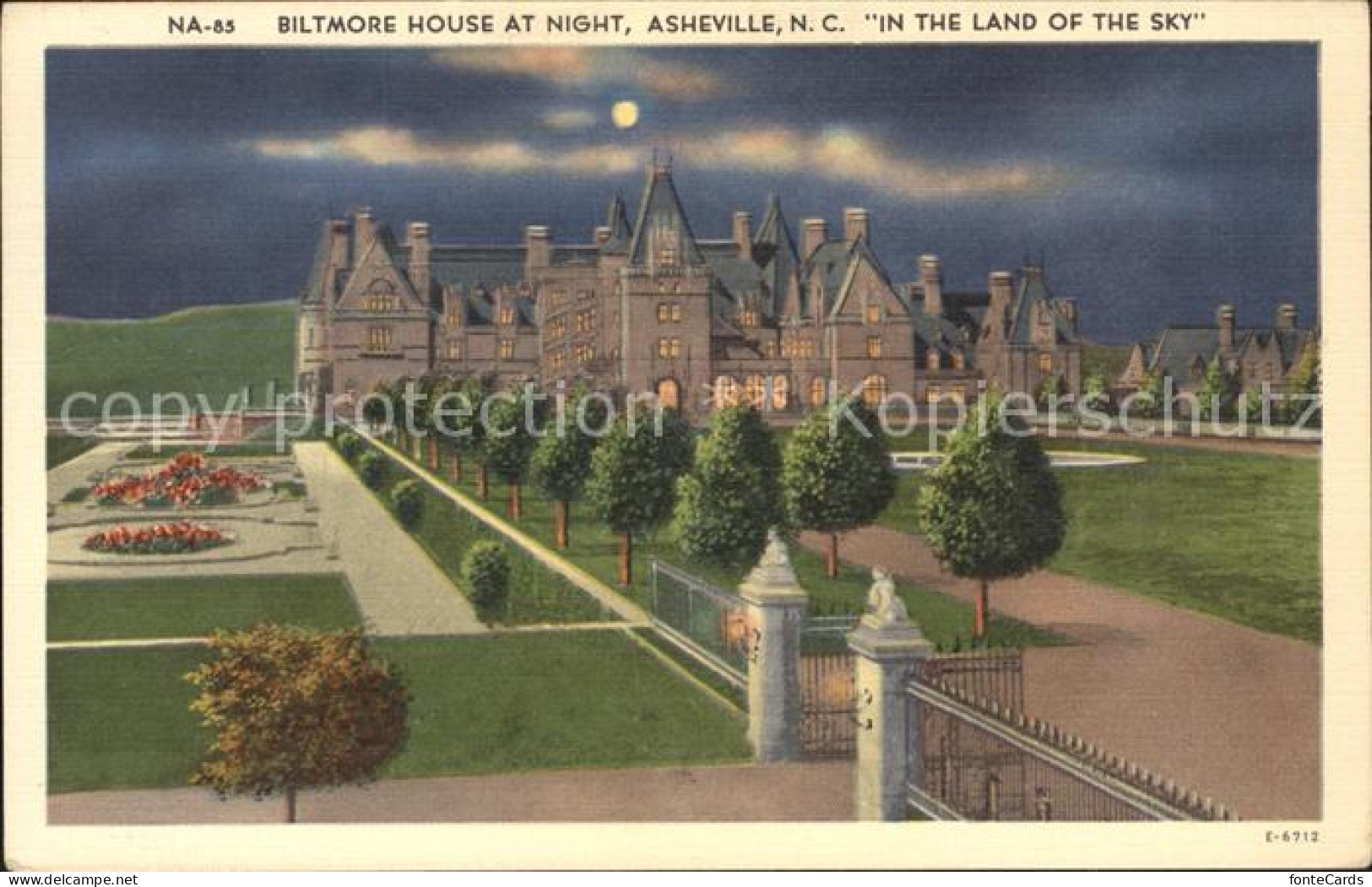 Asheville Biltmore house at night