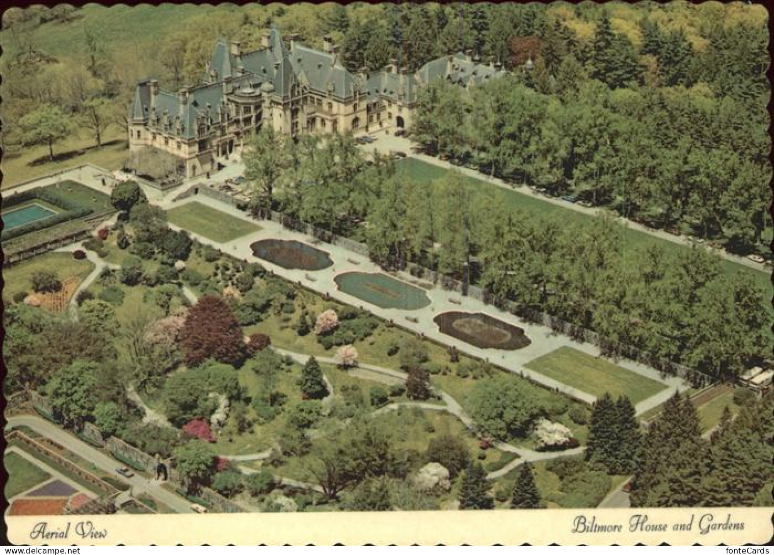 Asheville Fliegeraufnahme Aerial View Biltmore House Gardens
