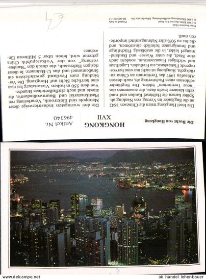 496340,China Hongkong Bucht Teilansicht