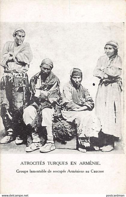 ARMENIANA - Turkish atrocities in Armenia - Group of Armenian survivors in the Caucasus.