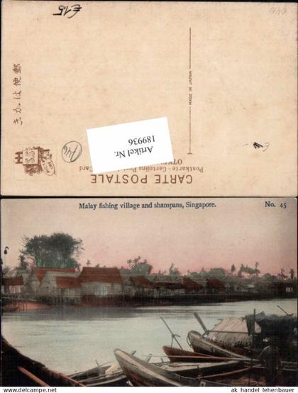 189936,Malaysia Malay fishing village shampans Singapore Singapur Asia RRR