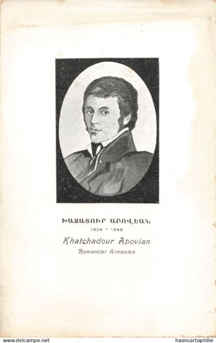 Armenie  Khatchadour Apovian romancier Armenien