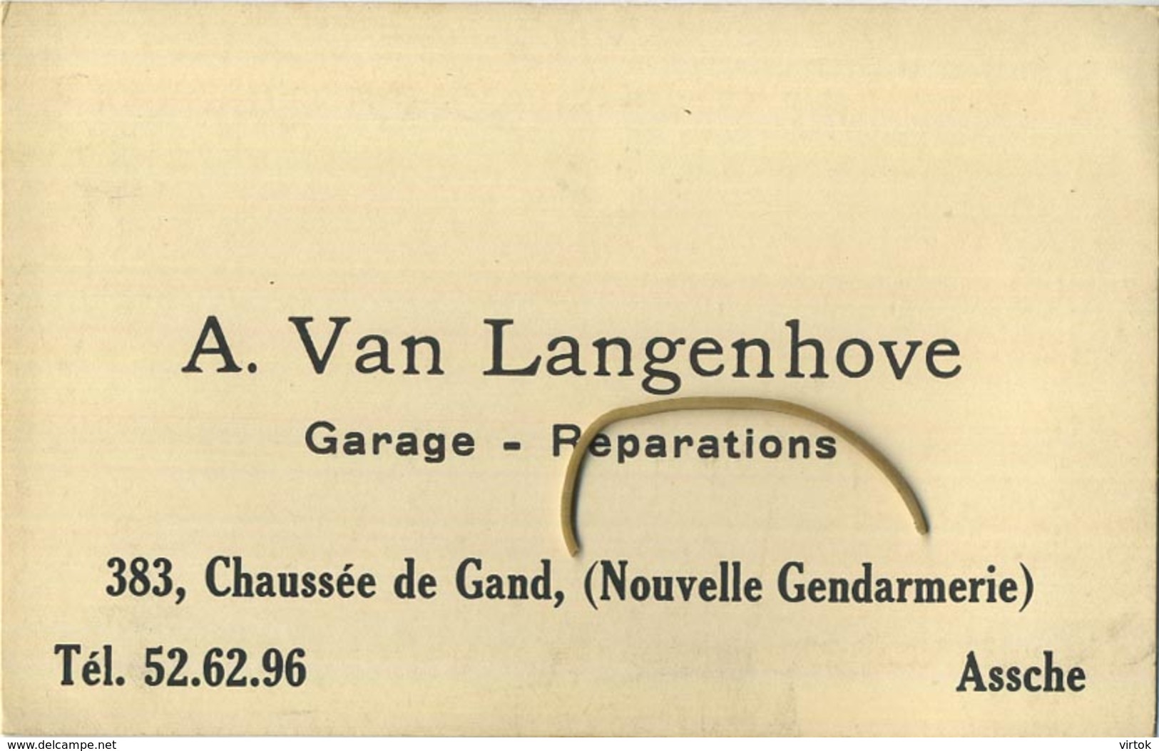 Asse :  A. Van Langenhove  ( Garage - Réparations )   Nouvelle Gendarmerie   zie scan voor detail