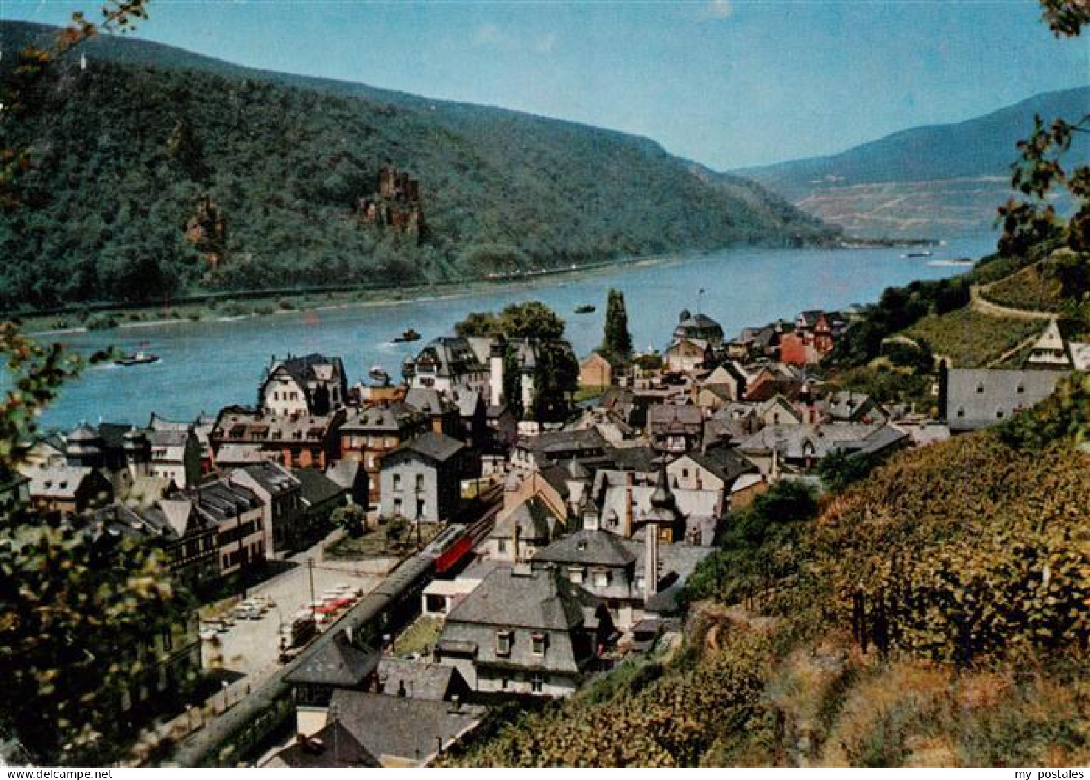 Assmannshausen Rhein Panorama mit Jugoslawien Express
