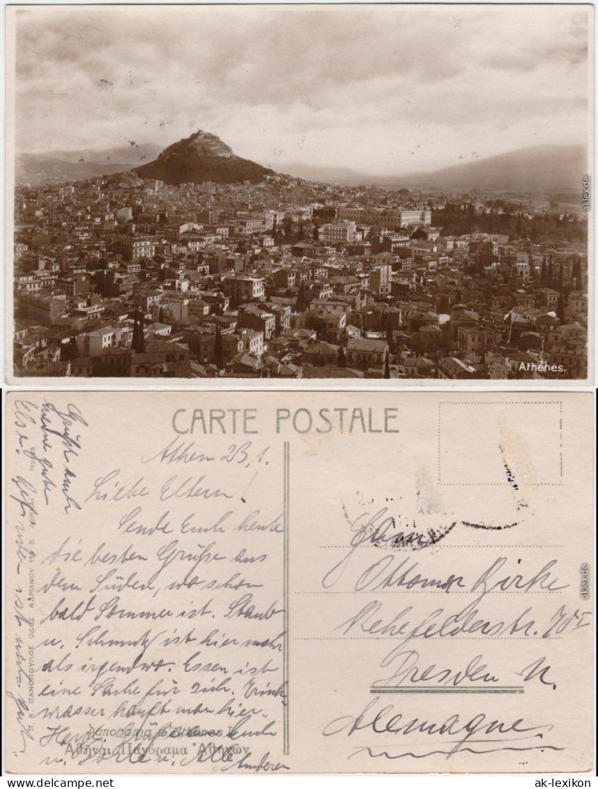 Athen Αθήνα Blick über Athen Foto Postcard Ansichtskarte  1936