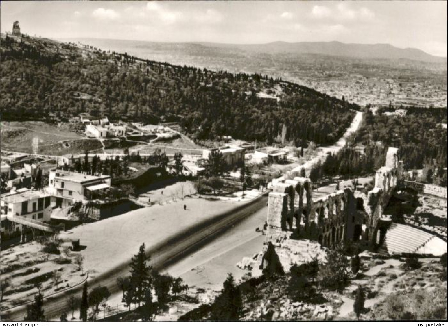 Athens Athen Athens Odeum Herodes Atticus Monument Philopappos
