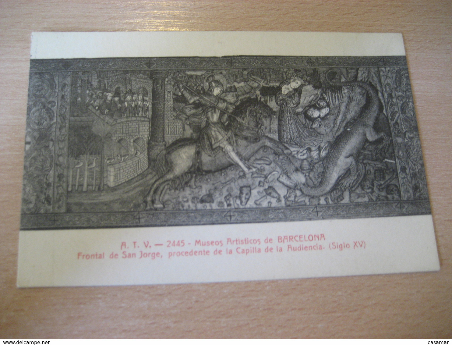 ATV nº2445 BARCELONA museos artisticos Frontal de San Jorge Sant Jordi Saint George tarjeta postal postcard SPAIN
