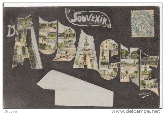 AUBAGNE (13) CARTE FANTAISIE SOUVENIR D'AUBAGNE CARTE PLUSIEURS VUES