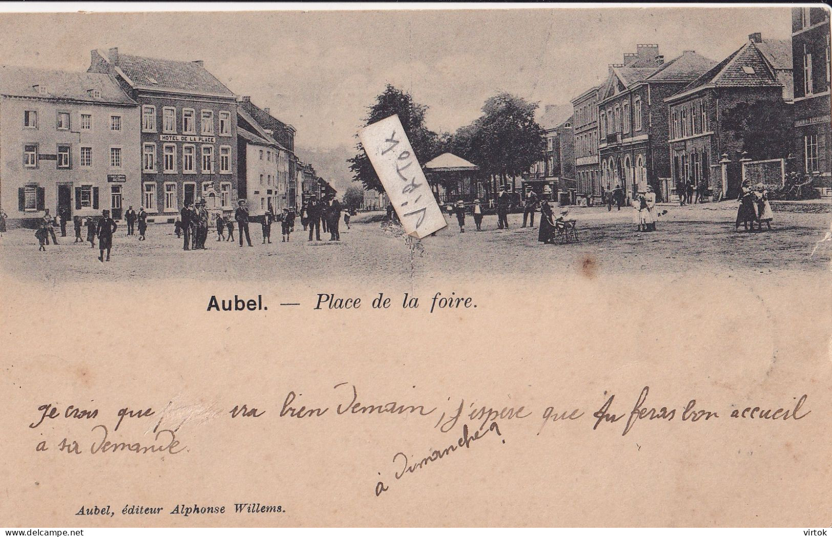 AUBEL : Place de la foire    (  ecrit  1904  avec timbre )