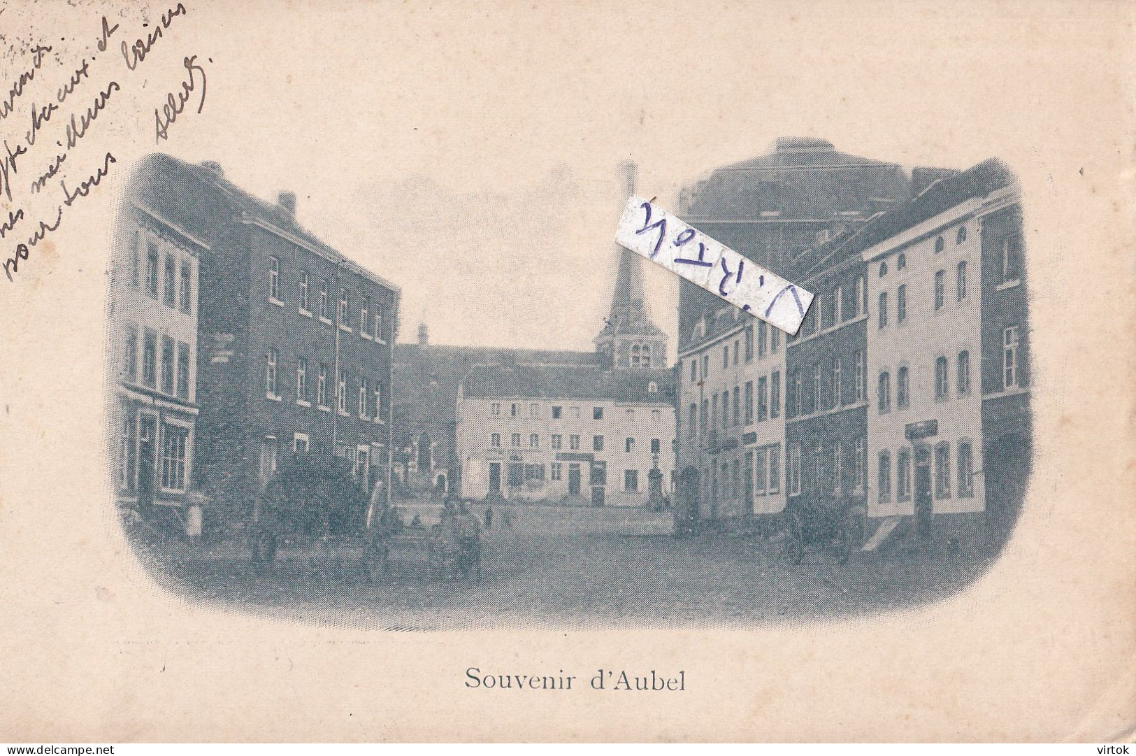 AUBEL : souvenir  (  ecrit  1915 avec timbre )