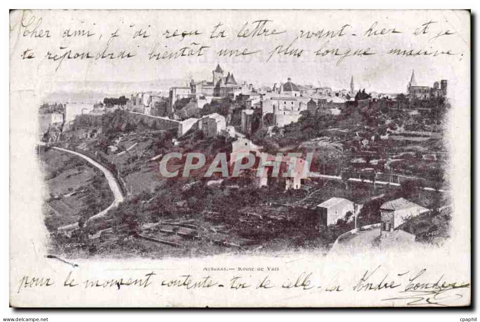 Aubenas - Route de Vals - CPA