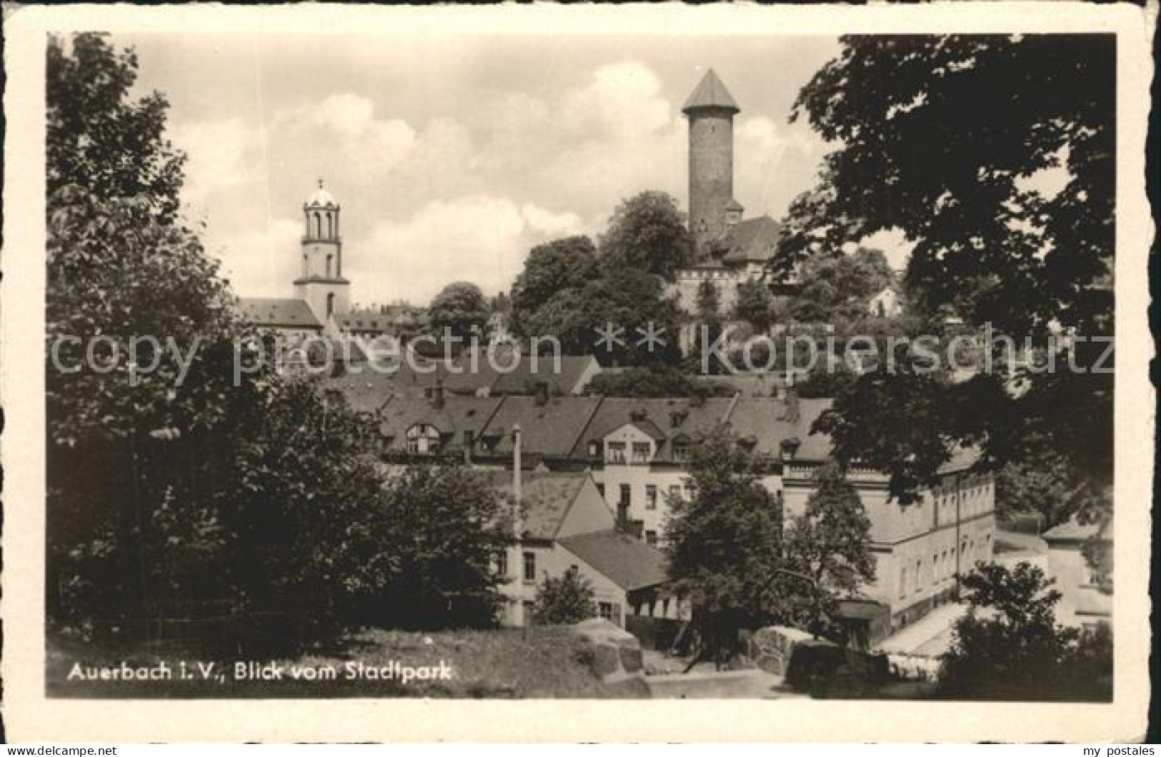 Auerbach Vogtland Blick vom Stadtpark