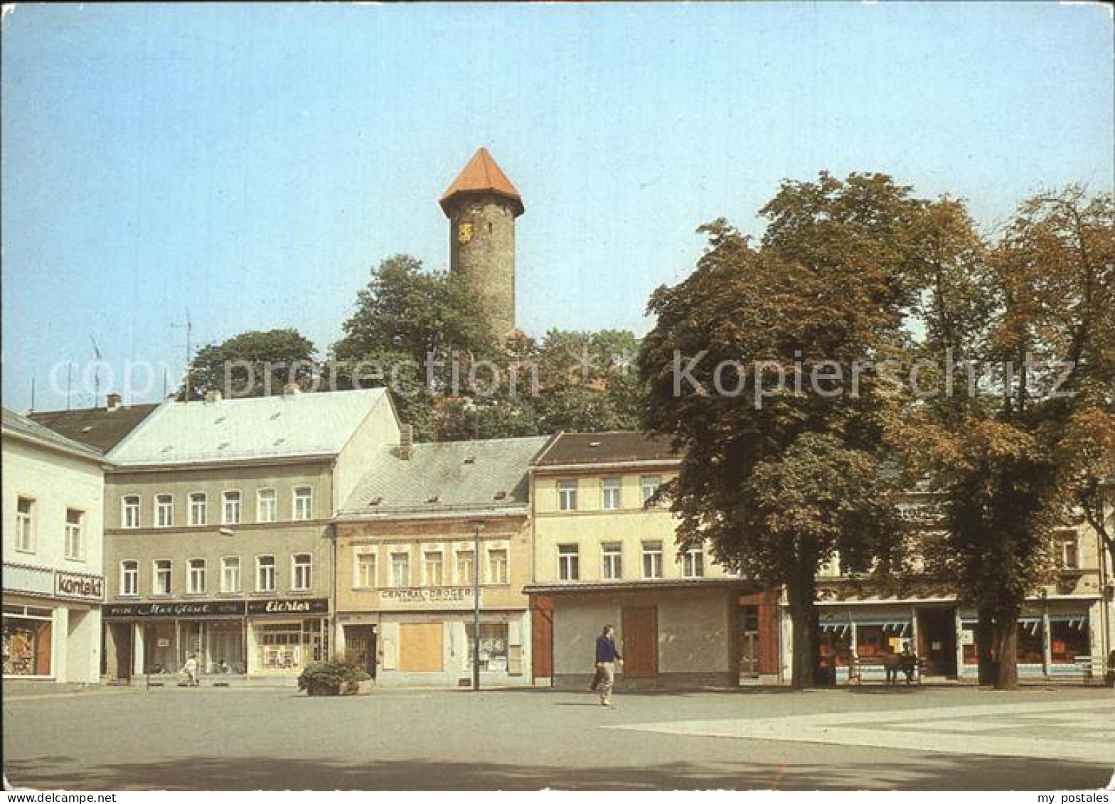 Auerbach Vogtland Friedensplatz mit Schlossblick