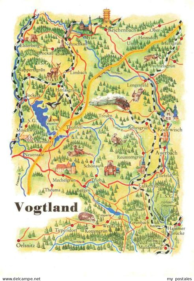 Auerbach Vogtland Sachsen Landkarte Vogtland Reichenbach Oelsnitz Muldenberg Aue