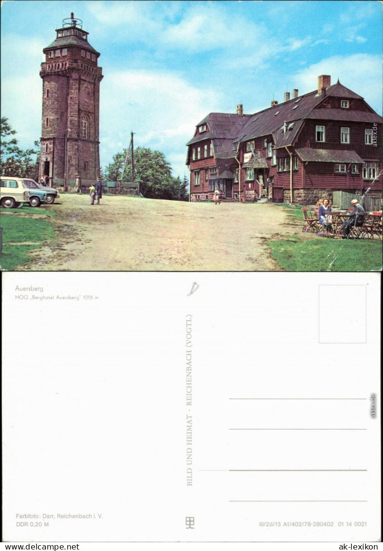 Auersberg (Erzgebirge) HOG Berghotel Auersberg mit Aussichtsturm 1978