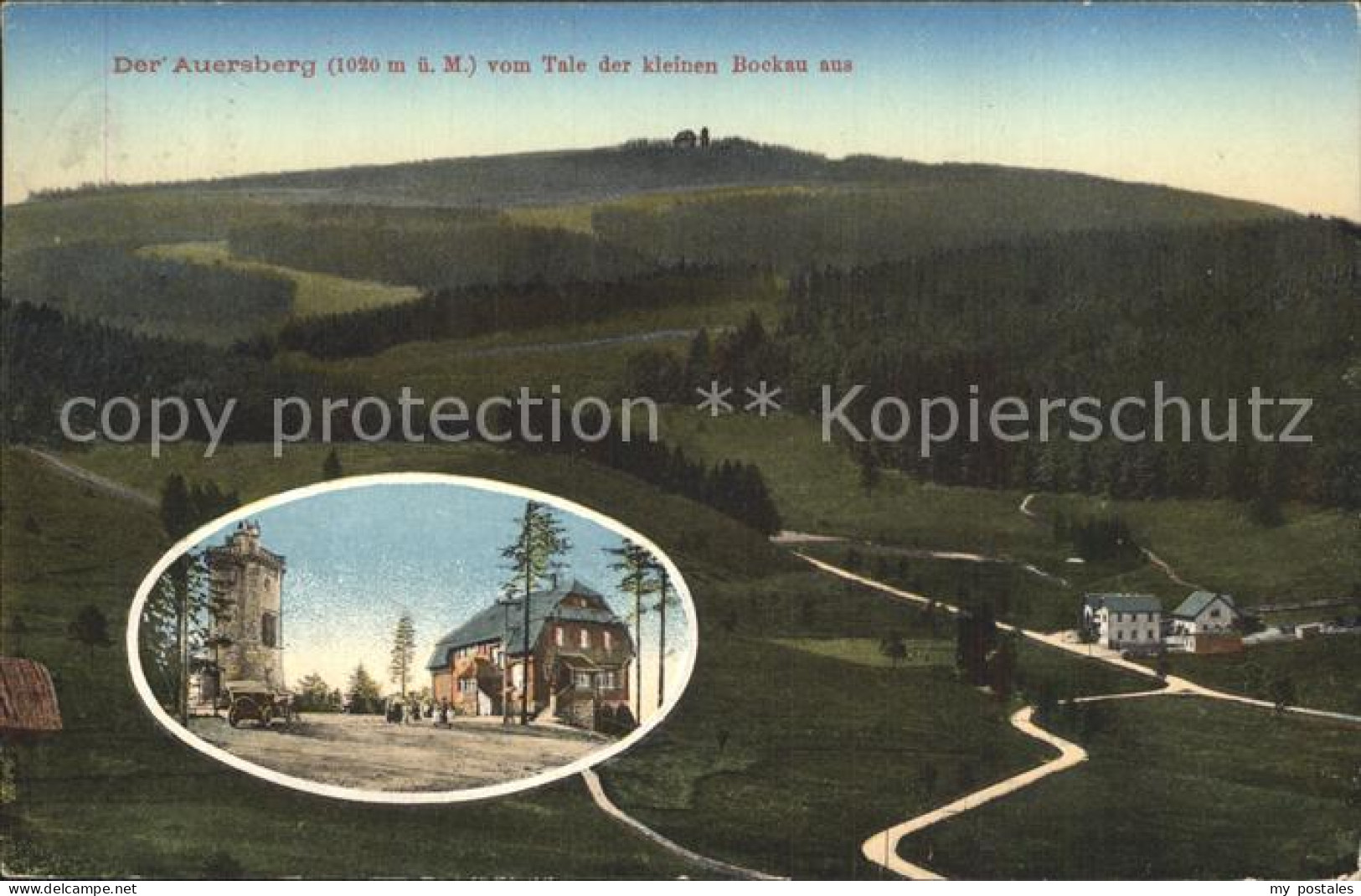 Auersberg Wildenthal Der Auersberg vom Tal der kleinen Bockau aus Unterkunftshau