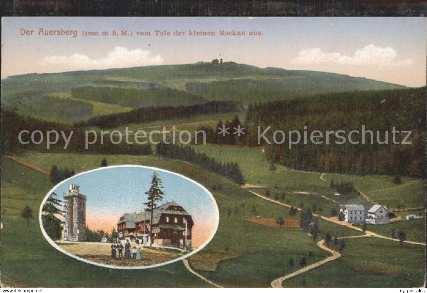 Auersberg Wildenthal vom Tale der kleinen Bockau Berghaus