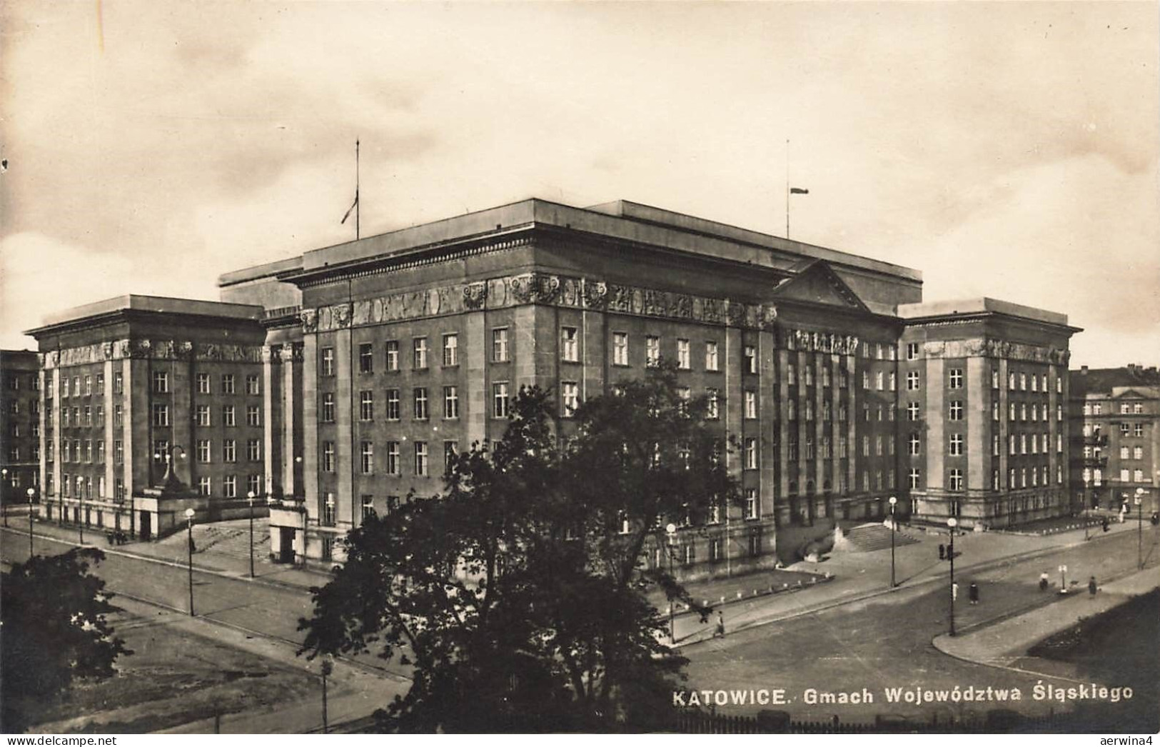 Aufbau von Schlesien Silesian Parliament Katowice Schlesien Postkarte AK