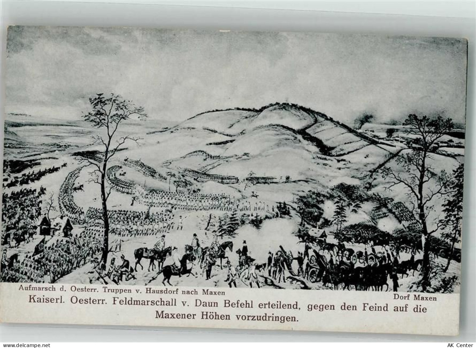 Aufmarsch der Truppen v. Hausdorf nach Maxen Anno 1759 Militär Österreic... - 10741244