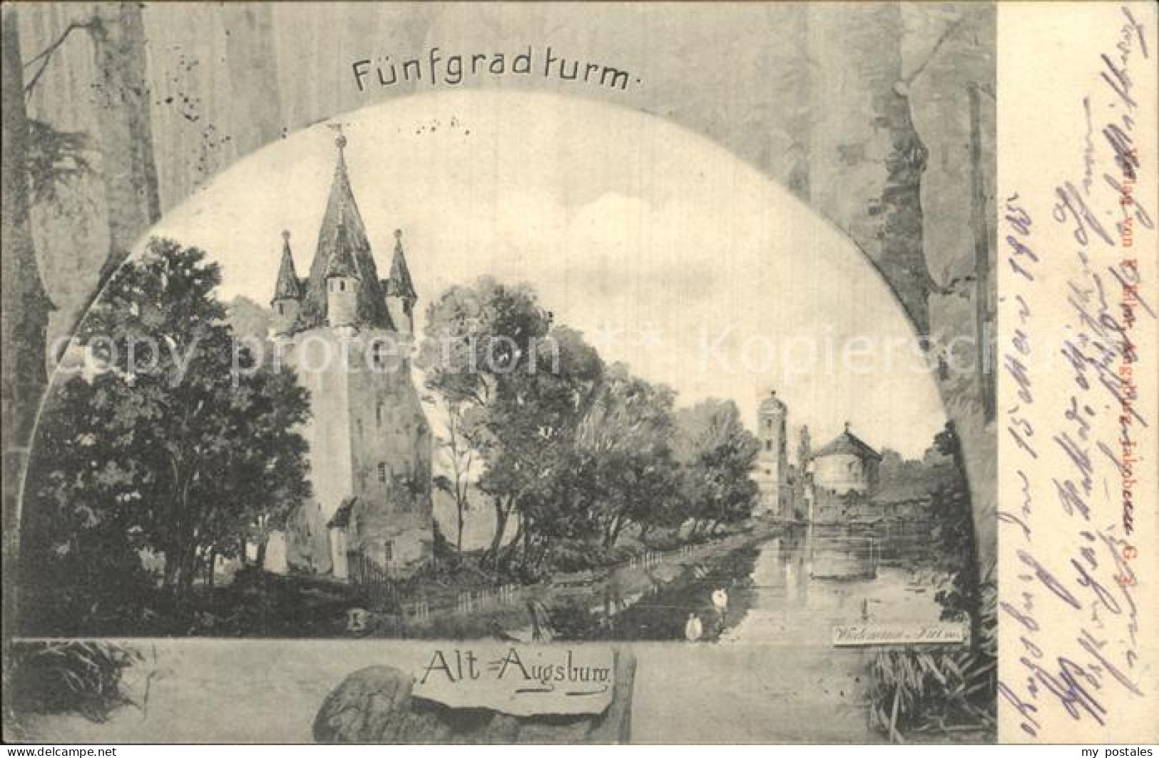 Augsburg Alt Augsburg Fuenfgradturm